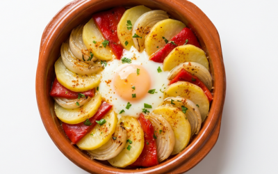 Huevos al Plato con Verduras Escalivadas